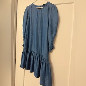 Zara High Low Blue Skirt